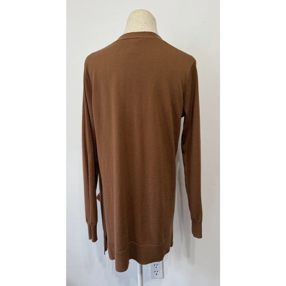 Matty M brown‎ open-front Long Ribbed knit, cardigan sz M layers sustainable - Picture 2 of 4